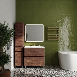 Style Line Тумба с раковиной напольная Атлантика 80, Люкс старое дерево, PLUS – фотография-10